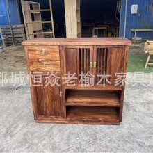新中式老榆木储物客厅复古实木鞋柜家用入户鞋柜高端大容量收纳柜