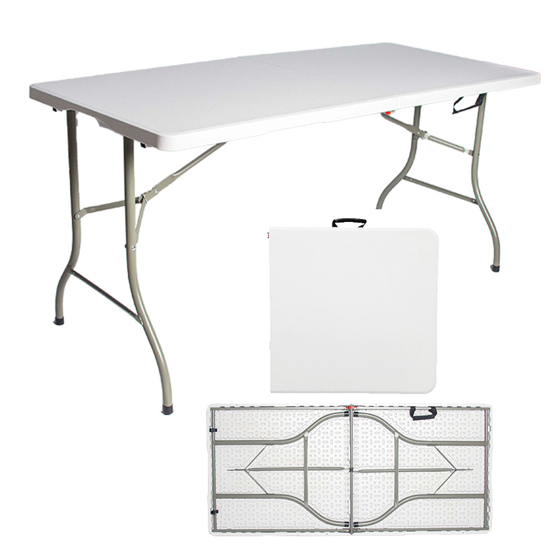 Factory Wholesale Plastic Tables for Market Stalls, Dining Tables, Outdoor Folding Tables, Blow-Molded Tables and Chairs Set, Foldable