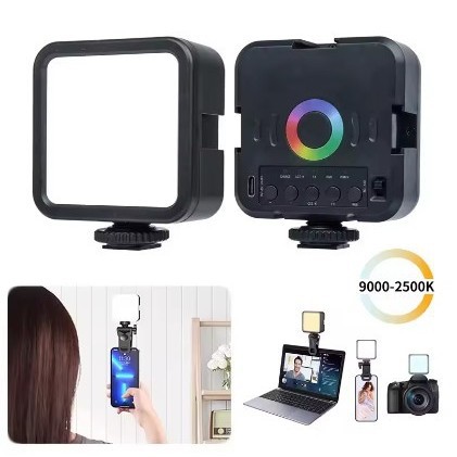 RGB全彩迷你便携摄影补光灯抖音直播自拍照摄影灯豆腐口袋led灯