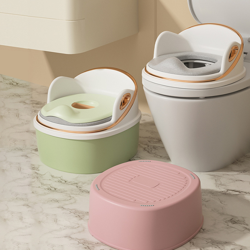 Multi-functional children's toilet baby toilet toilet ring footrest three-in-one training children's bedpan