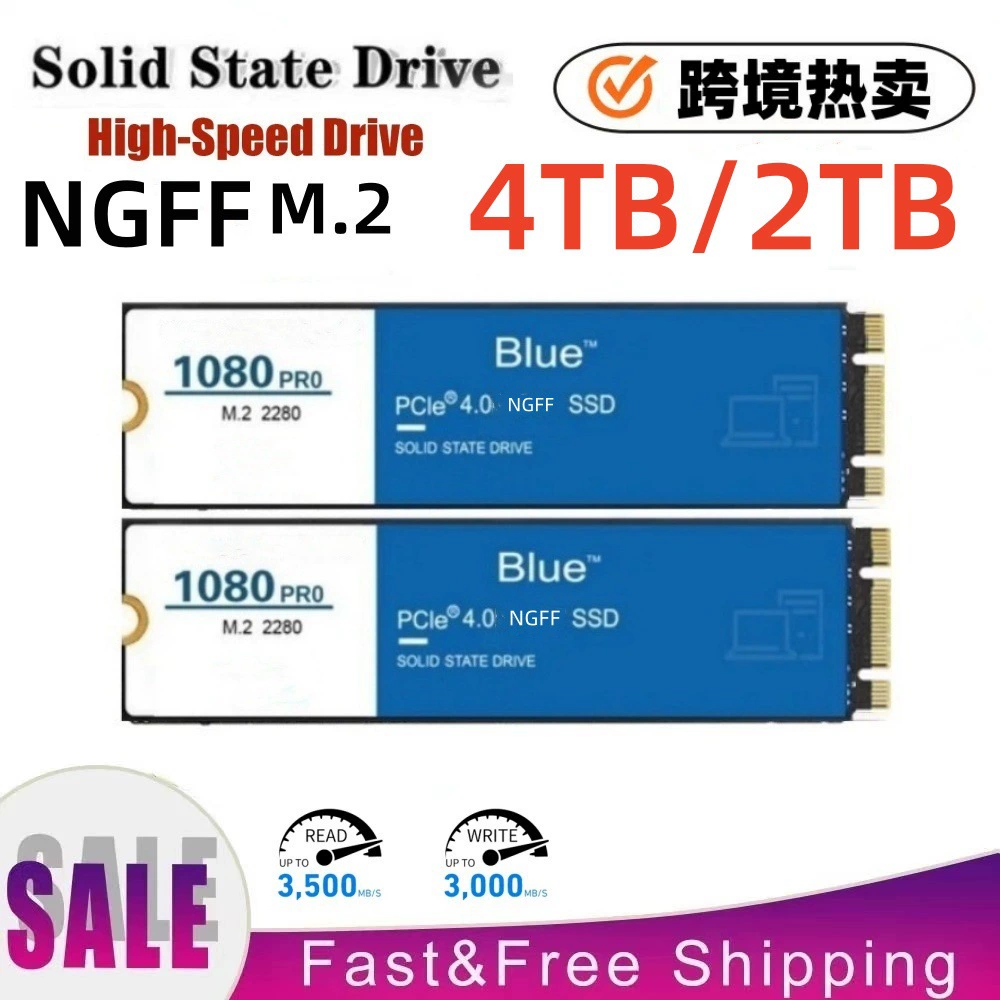 Внутренний NVMe M.2 SSD (синий) 1080 Pro, PCIe 4.0, 1ТБ/2ТБ/4ТБ, высокоскоростной M.2 2280