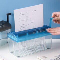 A4ハンドシェイクシュレッダー手動小型オフィス粉砕A5用紙インボイス契約機密文書シュレッダー状