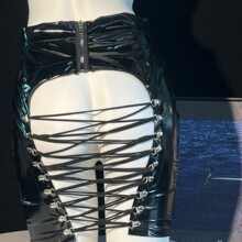 乌托邦情趣内衣套装连体紧身开档皮裤内衣激情透明性感露臀夜店女