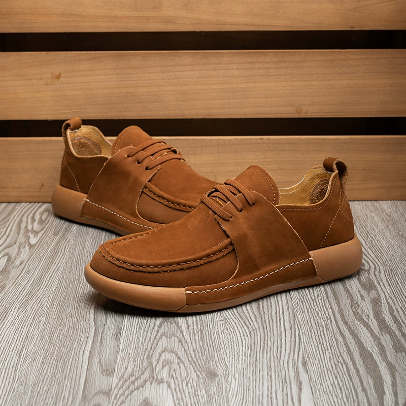 Прямые поставки с фабрики, осенняя новая деловая Повседневная Удобная модная Универсальная кожаная обувь с круглым носком и мягкой подошвой, мужская оптовая продажа