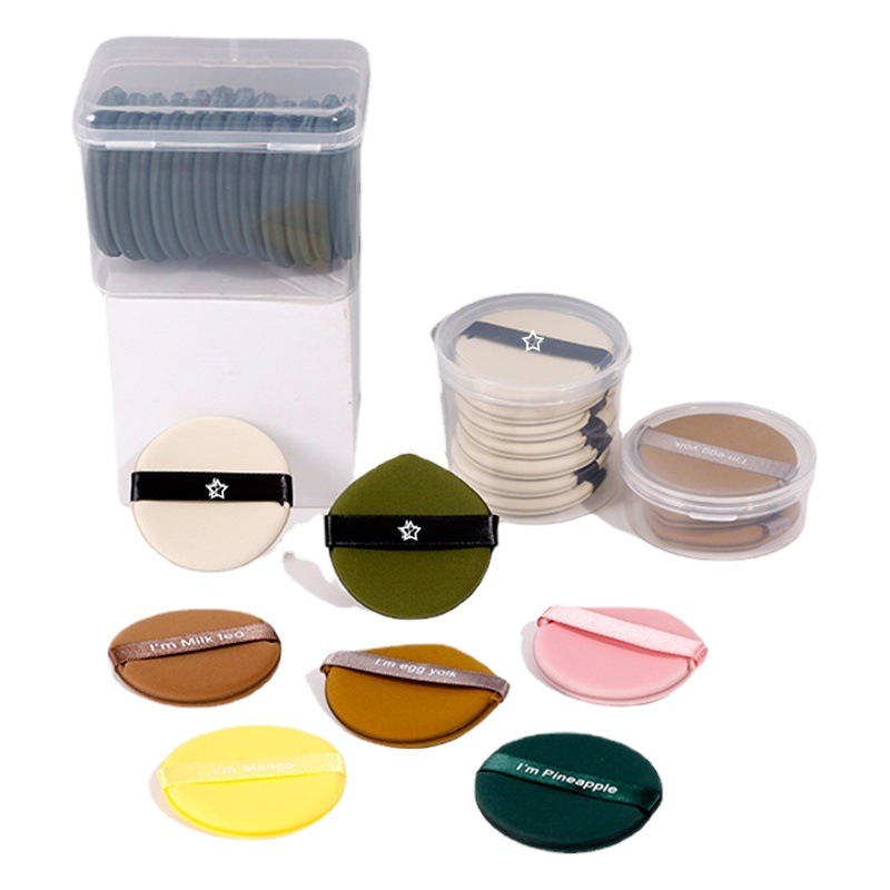 Esponja de maquillaje con forma de piña y yema de huevo, para uso en seco y húmedo, no absorbe polvo, venta al por mayor. image 1