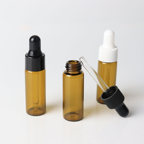 Promotional brown essential oil bottle 1ml2ml3ml5ml cosmetic glass bottle trial sample sub-bottle dropper bottle