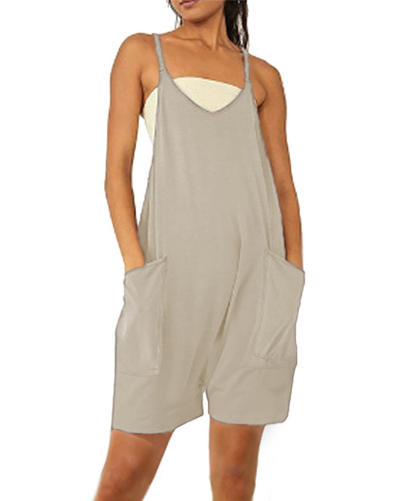 2024 ropa de mujer europea y americana eBay Amazon estación independiente popular cremallera bolsillo suspender pantalones mono suspender Pantalones