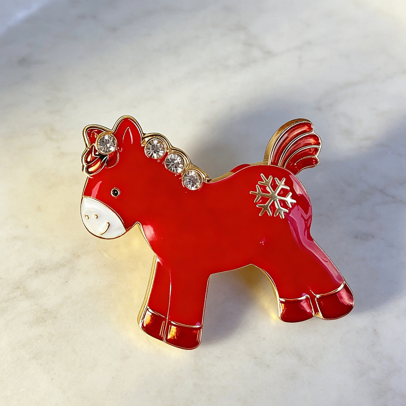Spilla zodiaco cavallo in cristallo per donna accessorio chic_voghion.com