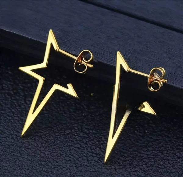 European and American cross-border new stainless steel retro geometric simple stud earrings for women ins fashion pentagram star ear buckle jewelry