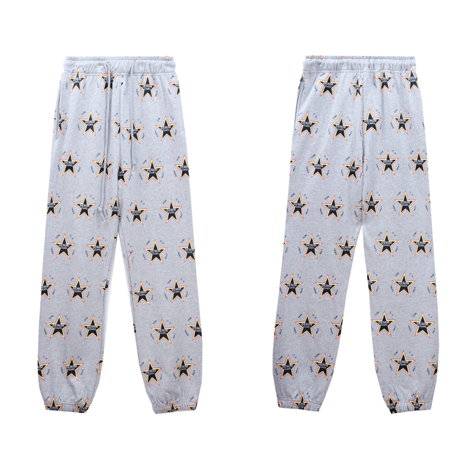Men's Clothing fashion brand D.T Kapok full print five pointed star hooded sweatshirt trousers men and women sports suit_voghion.com