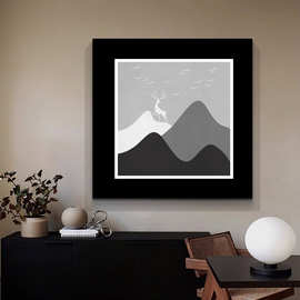 黑白抽象高级感现代装饰画客厅沙发背景墙艺术挂画走廊玄关壁画