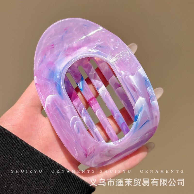 鲍鱼抓夹女圆形扁平后脑勺盘发夹不硌头扎发弧形马尾夹发卡发饰品|undefined