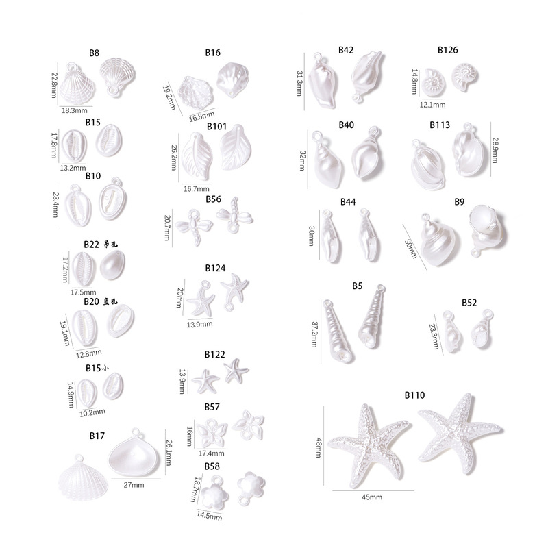 Conch, Starfish, Scallop Shell, Dragonfly, Butterfly, Pearl Color Acrylic Jewelry Accessories, Decorative Bracelet, Earrings, Lace Conch, Starfish, Scallop Shell, Dragonfly, Butterfly, Pearl Color Acrylic Jewelry Accessories, Decorative Bracelet, Earrings, Lace
