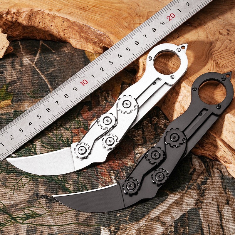 野外迷你防身刀荒野求生刀户外不锈钢多功能折叠刀便携随身爪子刀