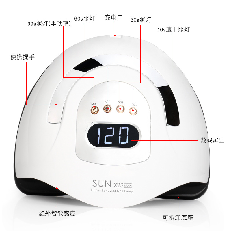 Lámpara de asado de uñas de alta potencia no oscura luz de fototerapia de mano 380w lámpara de uñas pegamento de vinilo de uñas lámpara de secado rápido al por mayor