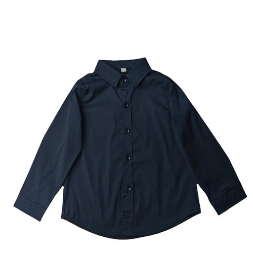 Children's shirts for autumn and winter, long-sleeved shirts for trendy kids, small white shirts for little boys.