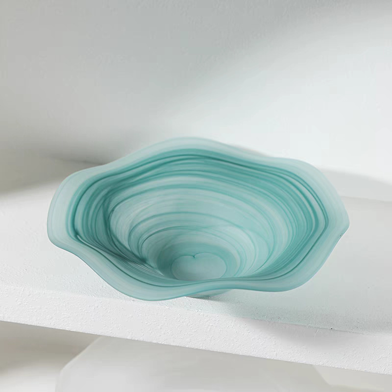 クリエイティブなガラスの果物の皿の収納盤の客間のお茶のいくつかの置物のデザイナーの金のシンプルで現代的なガラスの果物のサラダの碗|undefined
