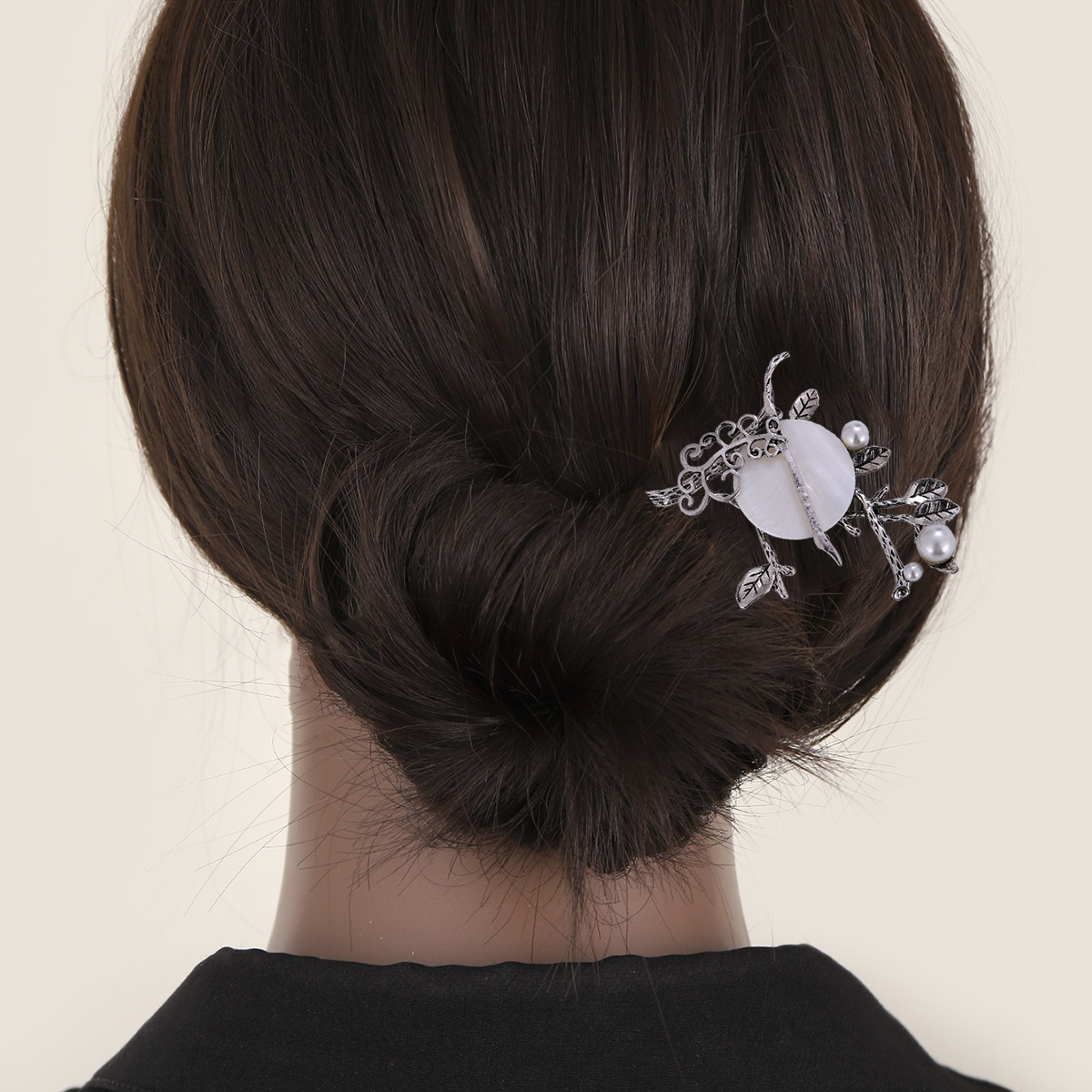 IU mismo estilo horquilla Li zhien Zhang Luna Llena negro diamante hueco headwear alto sentido horquilla accesorios para el cabello horquilla clip lateral Hada