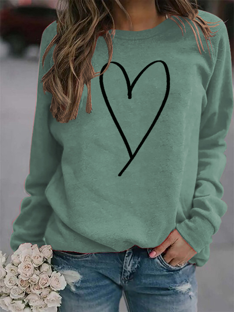 Women's Hoodie Long Sleeve Hoodies & Sweatshirts Printing Fashion Heart Shape display picture 22