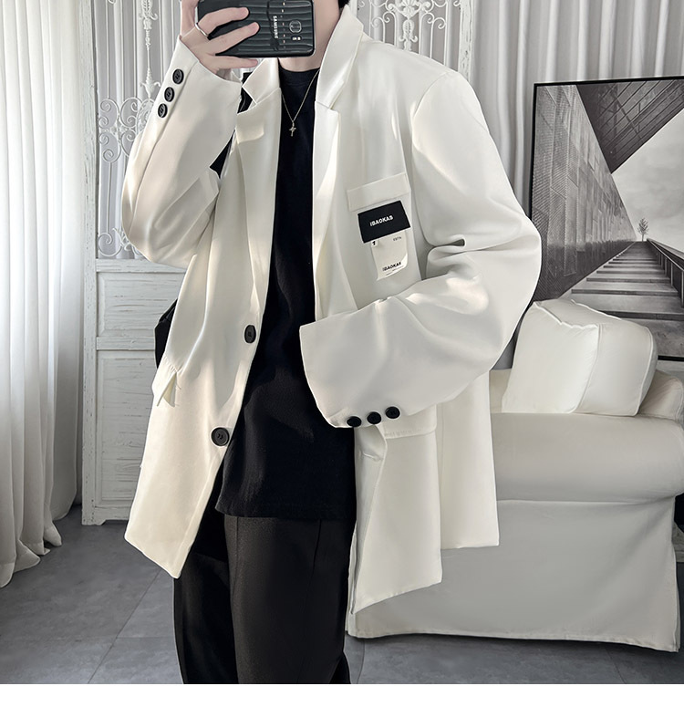 British Men's White Blazer Smart Casual Autumn Stylish Jacket_voghion.com