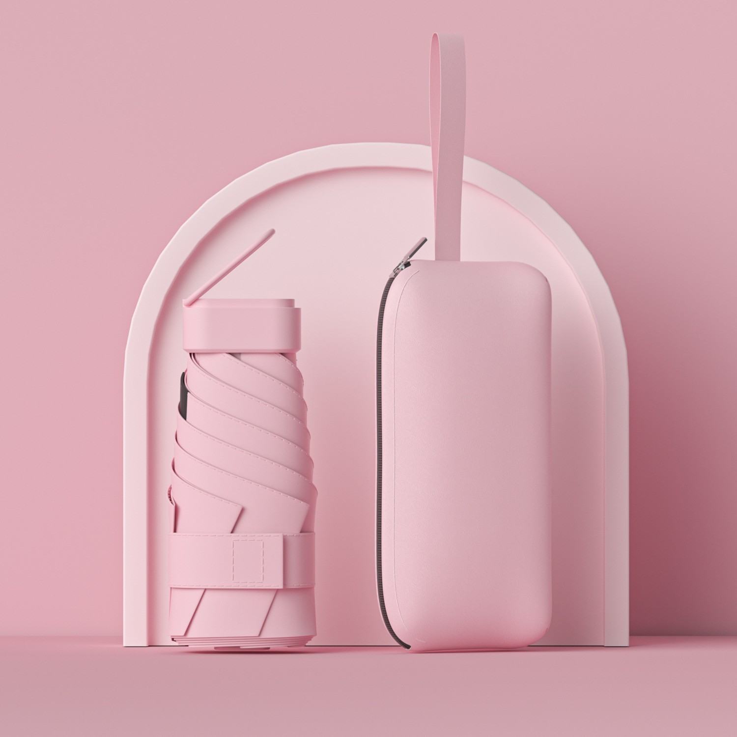 Protector solar creativo, vinilo, sombrilla, mini pequeño, seis paraguas, femenino, 40% de descuento, bolsa, sombrilla, lluvia y sombrilla de doble uso al por mayor