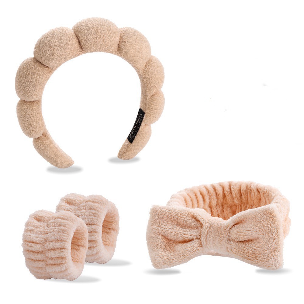 기계바느질 트위스트 머리띠 4종세트-카키 (22*19*4cm 116g)