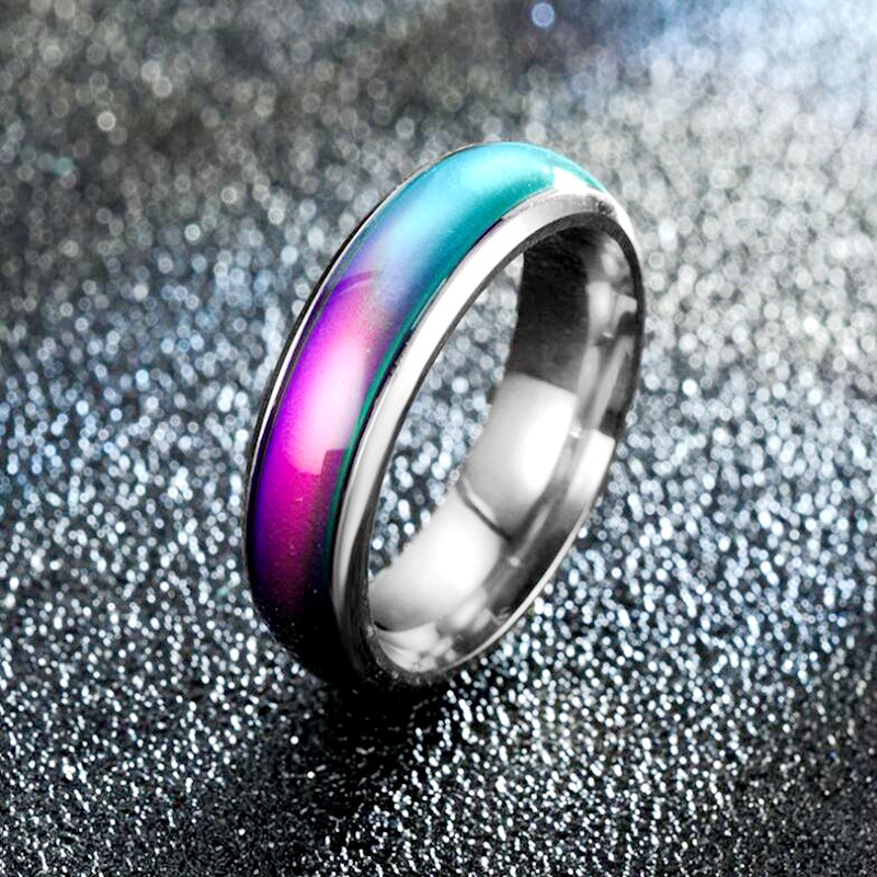 Retro Solid Color Stainless Steel Rings display picture 2