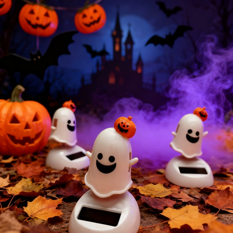 Хэллоуин, солнечная креативная качающаяся фигурка, автомобильные украшения, призрак, мультяшный фестиваль призраков, забавный автомобиль