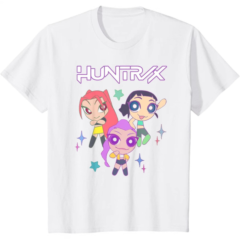 KPop Demon Hunters デーモンハンターズ プリント Tシャツ 外国貿易 メンズ レディース ピュアコットン ラウンドネック 半袖 トップス|undefined