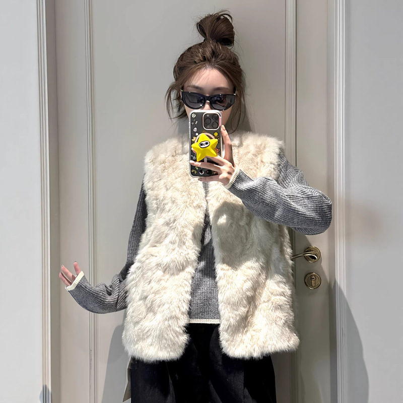 Fur Integrated Mink Plush Vest for Women 2025 New Spring Layered Fur Vest Vest Jacket Thickeneded
