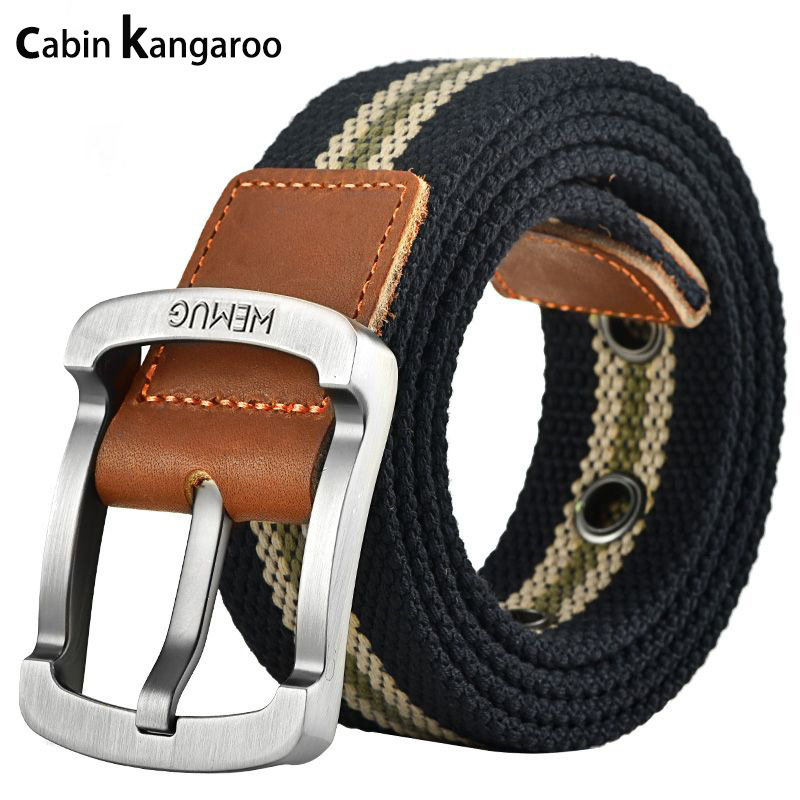Fashion Brand Pin Buckle Canvas Belt Men Women's Belt Student Youth Korean Style Trousers Casual Business Cloth Belt