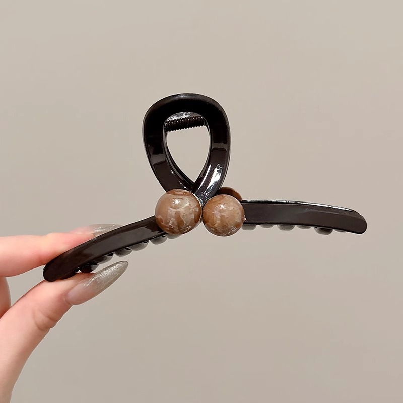 Horquilla de temperamento elegante francés, pinza de tiburón de acrílico para mujer, pinza de agarre grande, accesorios para el cabello, horquilla de sensación de alta calidad al por mayor