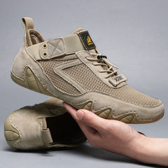 Top layer genuine leather cross-border men's shoes men's sports and casual shoes versatile lightweight breathable mesh shoes mesh shoes sandals