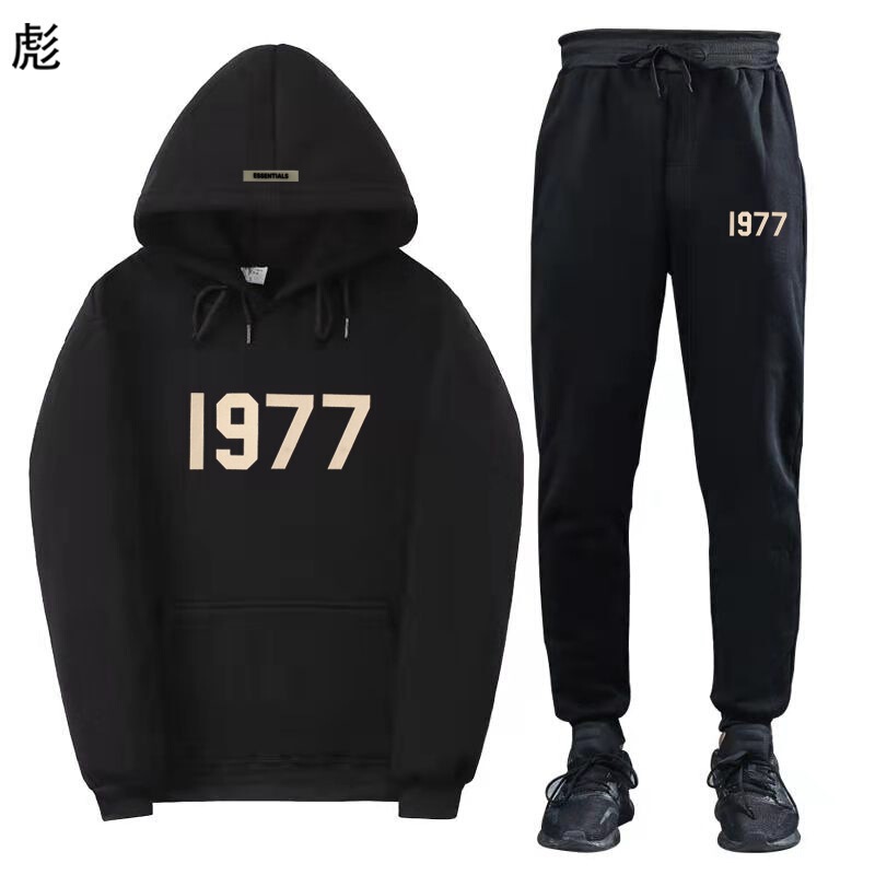 Essentials Fog Fashion Brand High Street Loose Fleece Sweatshirt Set 1977 Letter Print Unisex Hoodie F Essentials Fog Fashion Brand High Street Loose Fleece Sweatshirt Set 1977 Letter Print Unisex Hoodie F