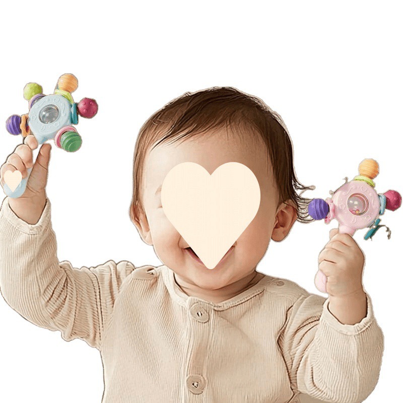 手摇铃玩具0-1岁曼哈顿手抓球水煮牙胶磨牙棒婴幼儿抓握训练3-6月|undefined