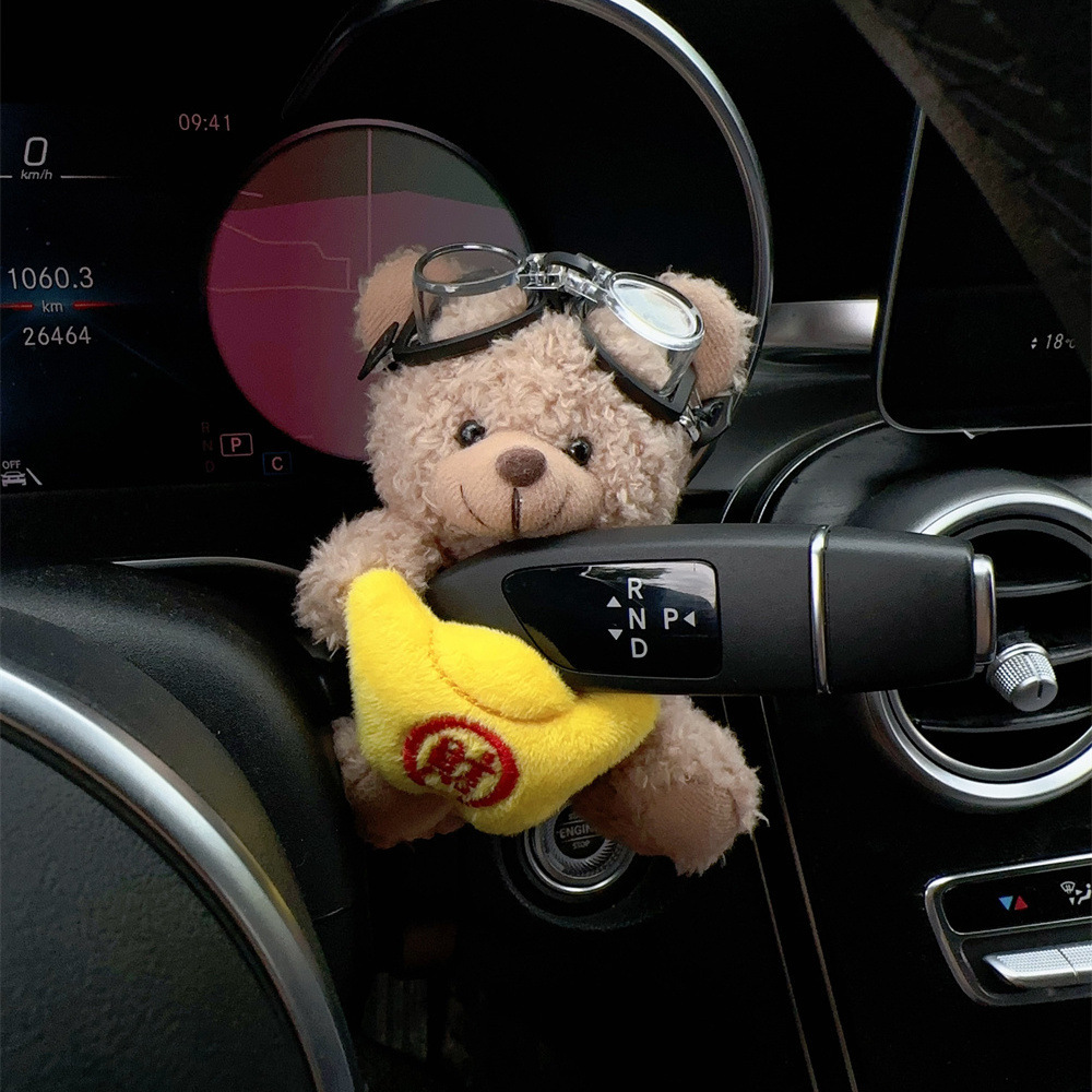 Auto creativo encantador paraguas de oso adornos de pantalla dibujos animados decoración de automóviles accesorios interiores de automóviles amor automóvil universal