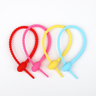 Candy Color Data Wire Cable Silicone Tape Reusable Silicone Cord Silicone Cable Tie Tape Household