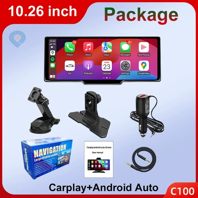Cross-mirror e-commerce foreign trade 10.26 inch central control wireless Carplay Android Auto car smart screen Bluetooth car (Car display) - standard-1026inch-car-smart-screen-wireless-carplay-cross-border-english-version