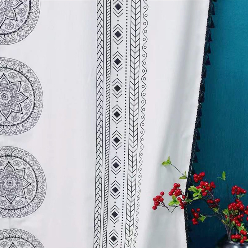 Simple Curtain Design from Amazon, Bohemian European Floral Solid Color, Customizable Finished Blackout Curtains for Bedroom, Living Room, Balcony, and Bay Window