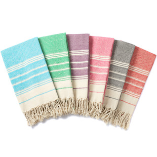 2023 New Amazon Turkish Diamond Tassel Cotton Beach Towel Thickened Diamond Pattern Sauna Bath Towel Super Soft