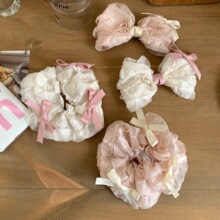 芭蕾风褶皱网纱蝴蝶结发夹甜美百搭粉白系少女立体丝带发卡发饰品