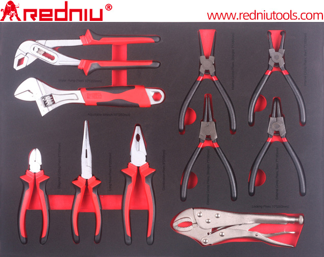 水泵钳活动扳手大力钳斜口钳尖嘴钳钢丝钳卡簧钳汽修五金工具组套