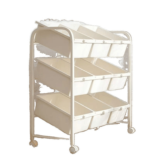 Toy storage rack, organizer shelf, drawer-style wall-mounted slanted shelving unit, single-sided high-capacity small shelf for children's rooms.