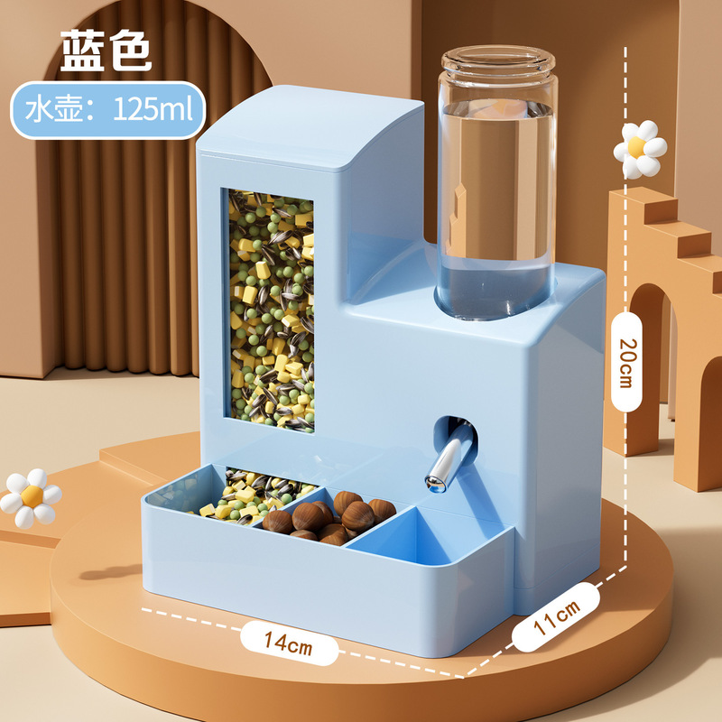 仓鼠自动喂食器防漏水饮水机金丝熊专用吃喝一体防打翻仓鼠喂食盆|undefined