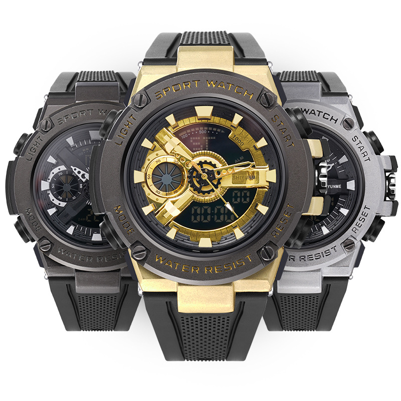1809B Multi functional Sports Intelligent Student Dual Display Night Light Waterproof Large dial Tide Men's Watch_voghion.com