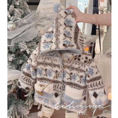 Зимняя куртка для девочек, бархатная утепленная толстовка с капюшоном, в корейском стиле