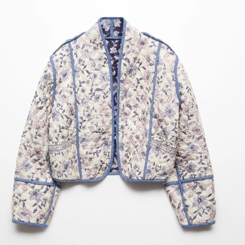 New Autumn and Winter Women's Stand-Up Collar Reversible Quilted Short Cotton Jacket