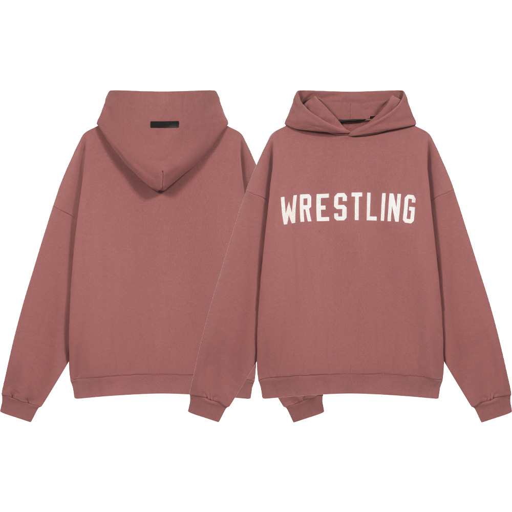 24FW nuevo FOG ESSENTIALS letra impresa corta para hombres y mujeres casuales sudadera con capuz