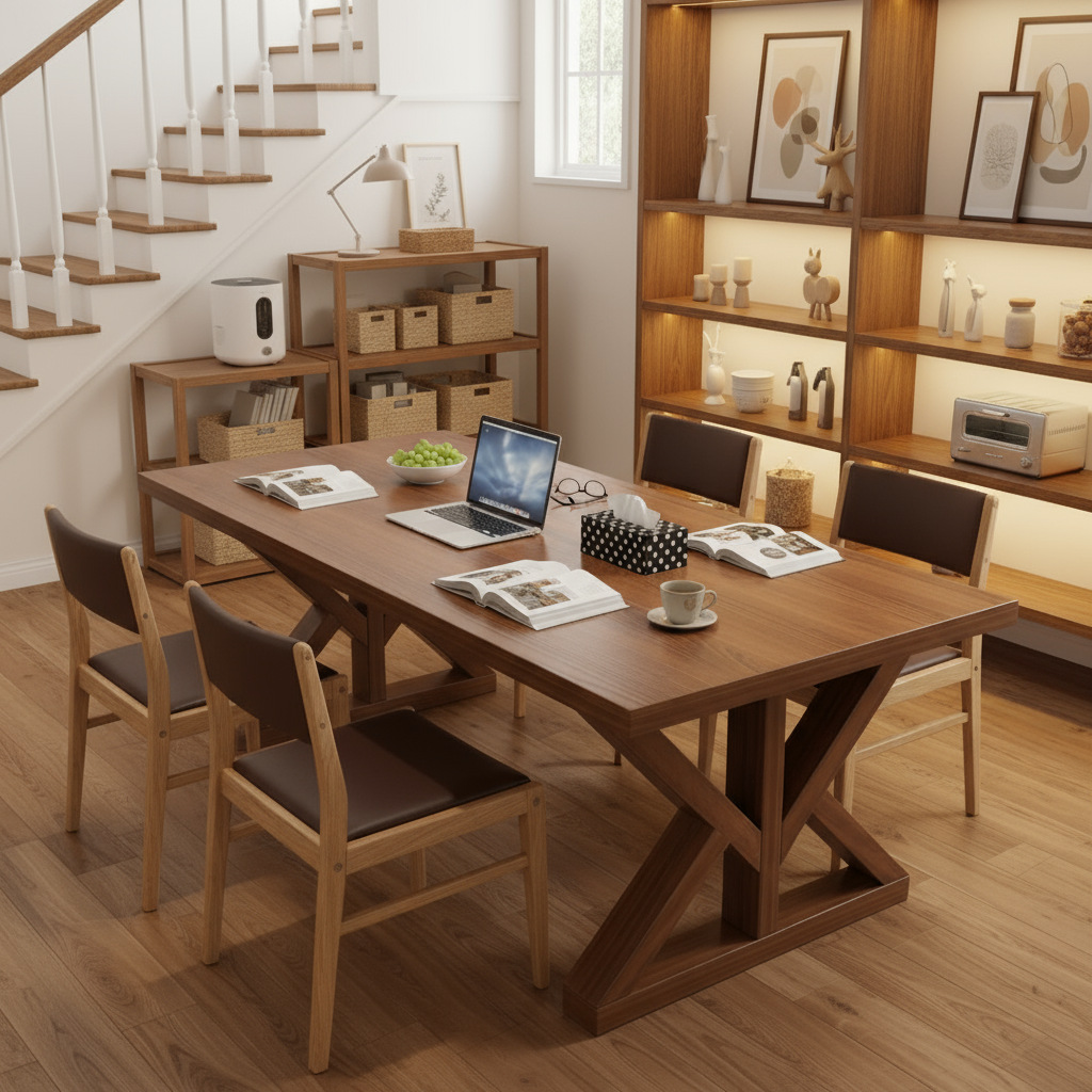 Dining Table Living Room Home 2025 New Rectangular Dining Table Modern Simple Dining Table Desk All-In-One Dual-Use