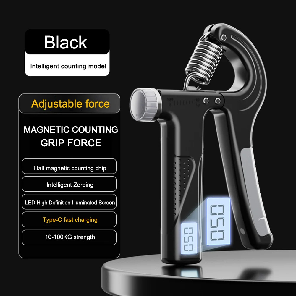计数握力器可调智能包胶握力器手部训练臂力器便携式腕力康复